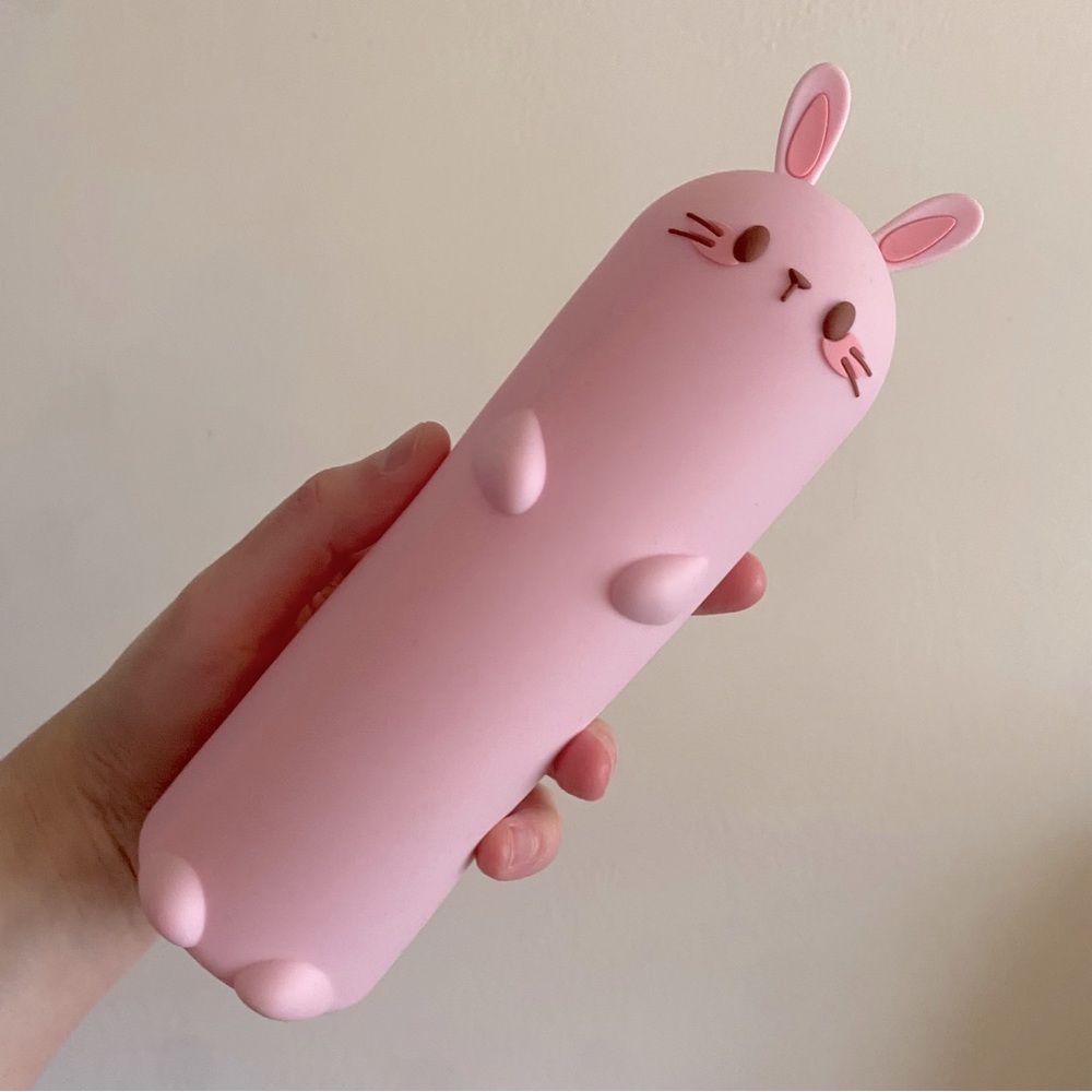 Pink Silicon Bunny Rabbit Pencil/Makeup Case